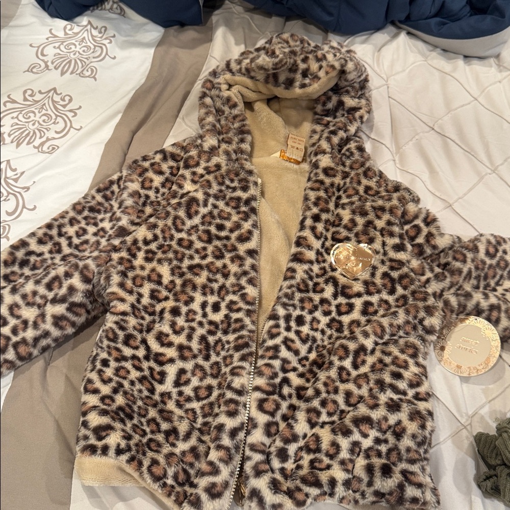 Leopard Print Fleece Hoodie